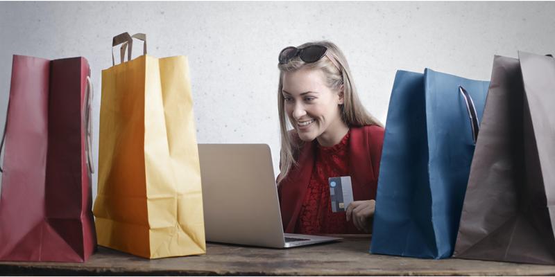 Woman shopping online