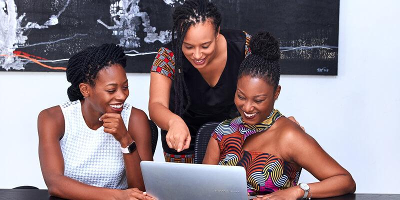 Women discussing business