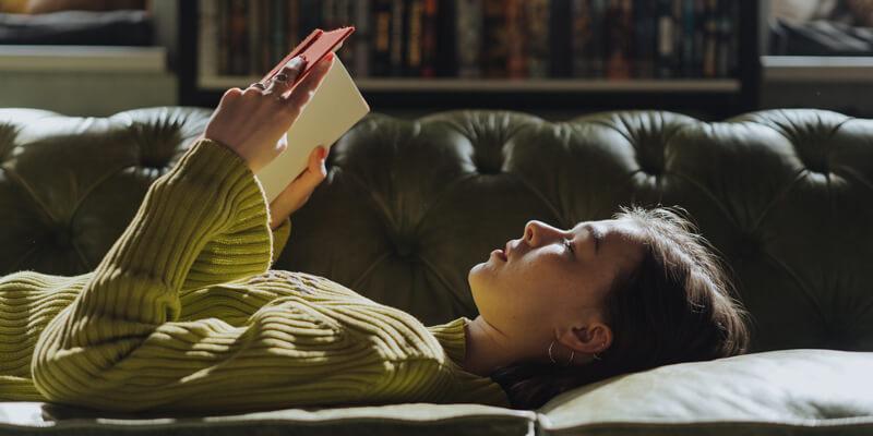 Woman reading a book