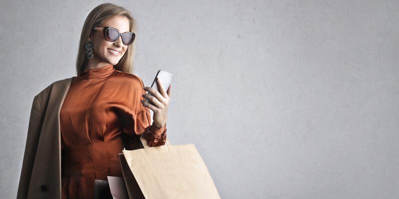 Woman engaged in mobile shopping