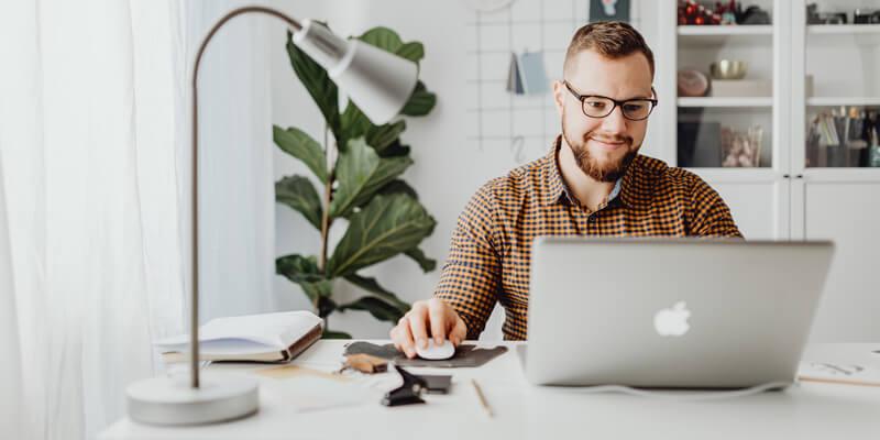 Man working on a computer