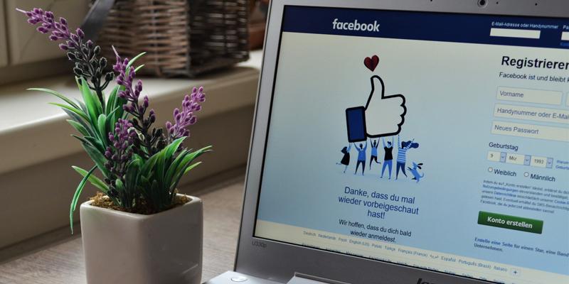 A screen showing Facebook login page