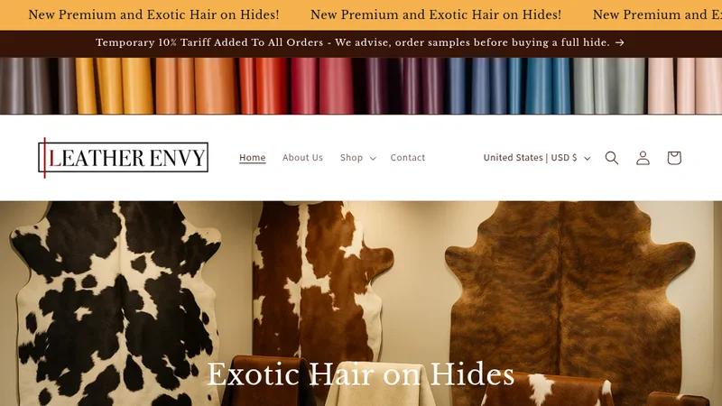Leather Envy website development