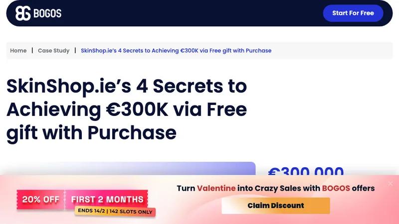 Gift Offers Set Up for SkinShop.ie