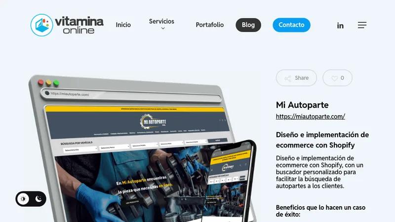 Tienda de autopartes con Shopify  - Mi autoparte - B2C