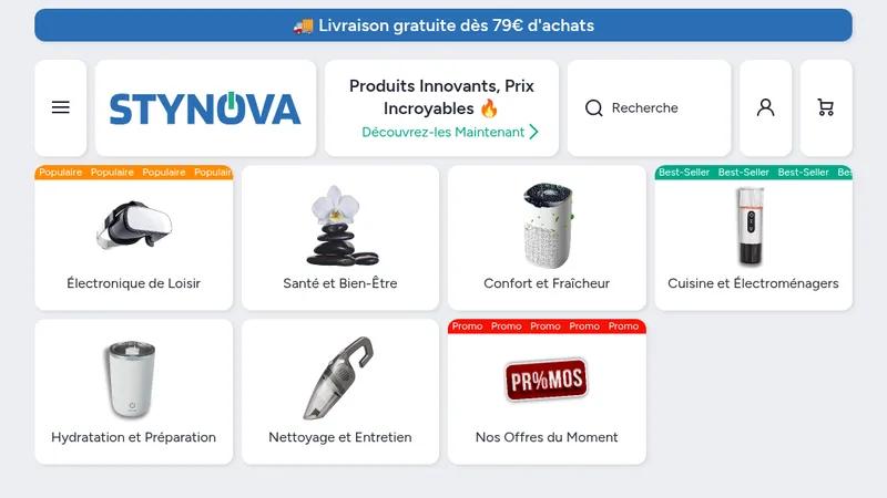Creation de Boutique Shopify – STYNOVA.COM