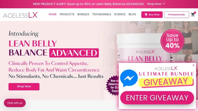 AgelessLX - Store redesign for a supplements and skincare brand