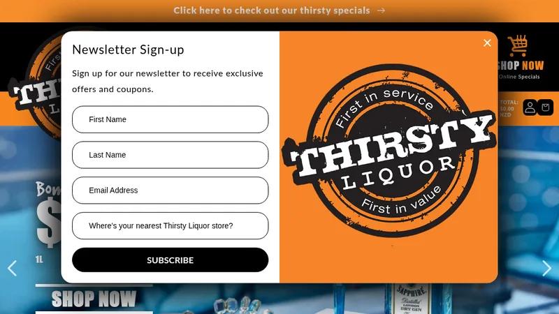 Thirsty Liquor National Website