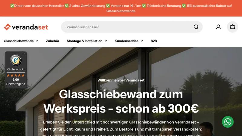 Verandaset Glasschiebewände