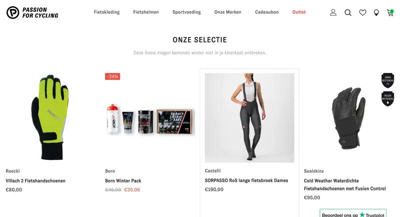 Cycling webshop with automated productfeed of ERP + extended range