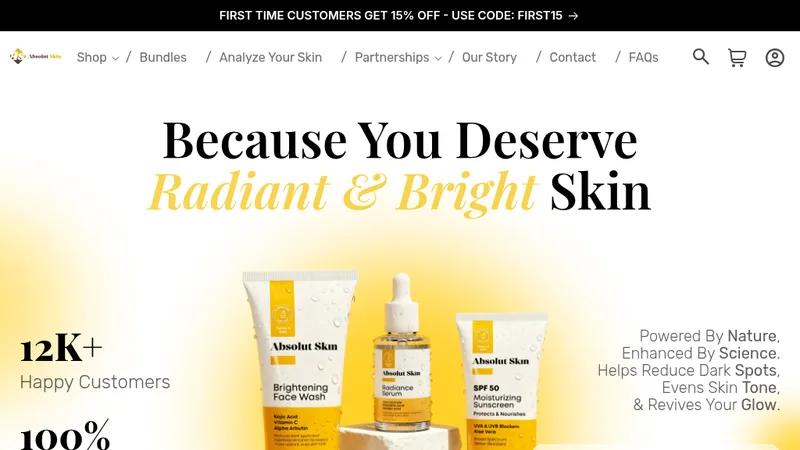 Seamless Shopify Plus Migration & Custom Design for Absolut Skincare