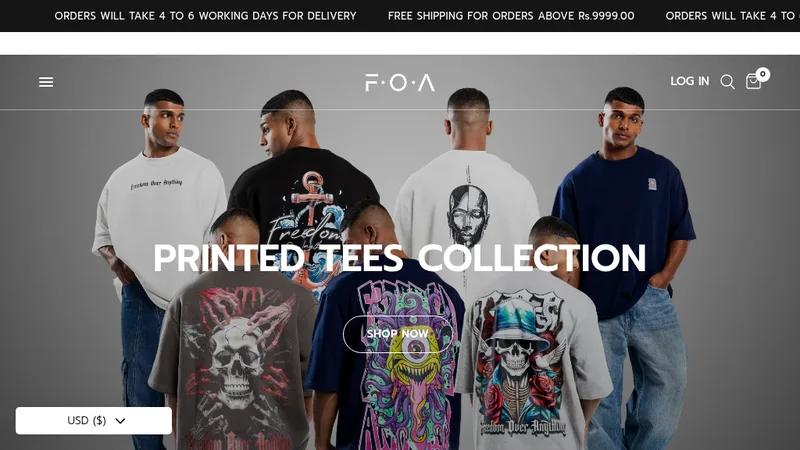 FOA Clothing | Clothing Brand Shopify Website