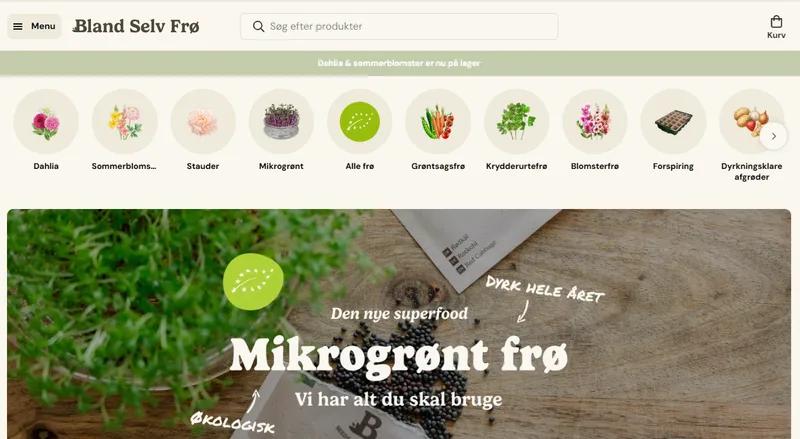 Custom Shopify Plus-løsning løfter Bland Selv Frø internationalt