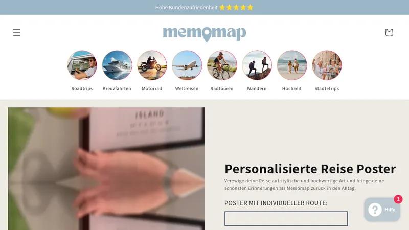 MemoMap – Individueller Reiseposter-Shop mit Poster-Konfigurator