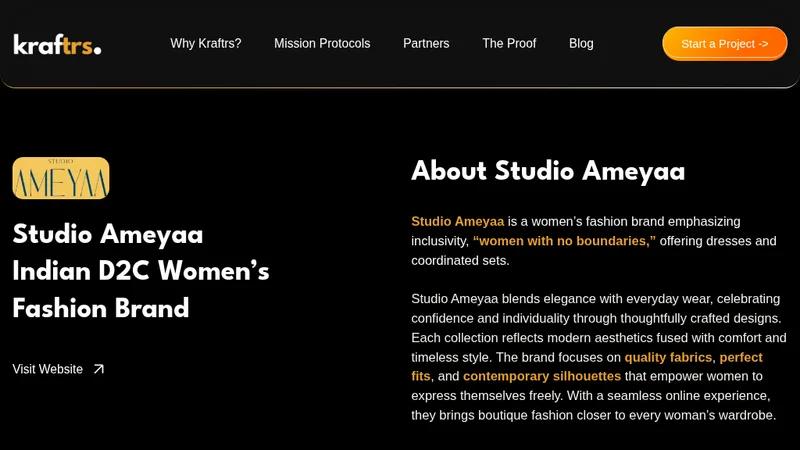 Redefining Luxury Fashion for Studio Ameyaa