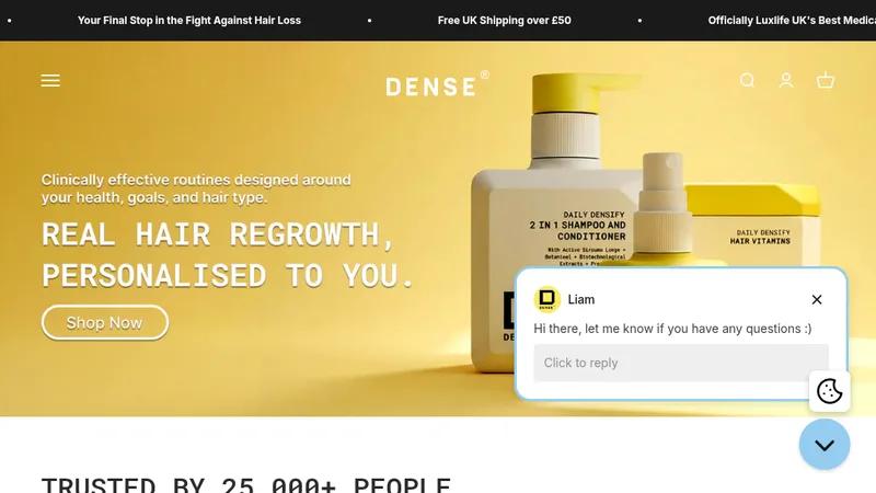 Dense Hair Experts UK — Shopify Redesign & CRO for Haircare Brand