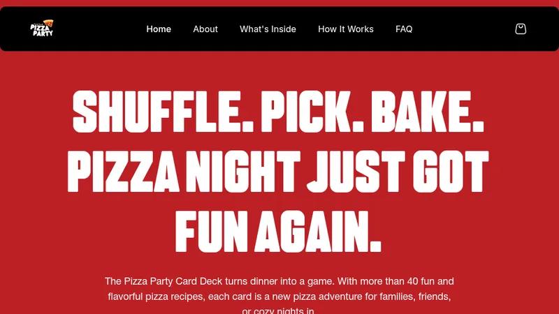 Pizza Party Card Deck – Food & Beverage Shopify Design