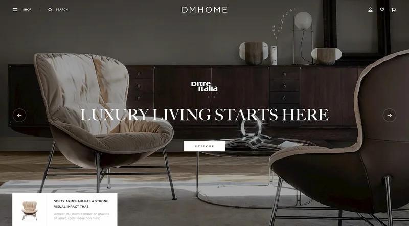 Award-winning website project for a lifestyle and furniture brand