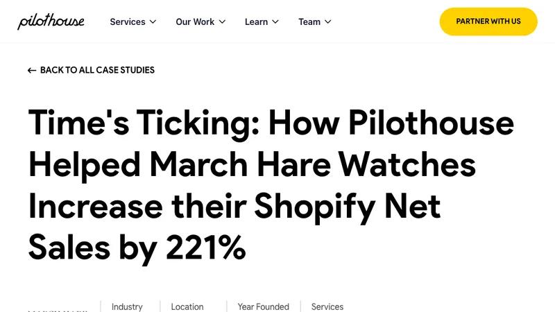 221% Growth in Shopify Sales for March Hare Watches with Pilothouse