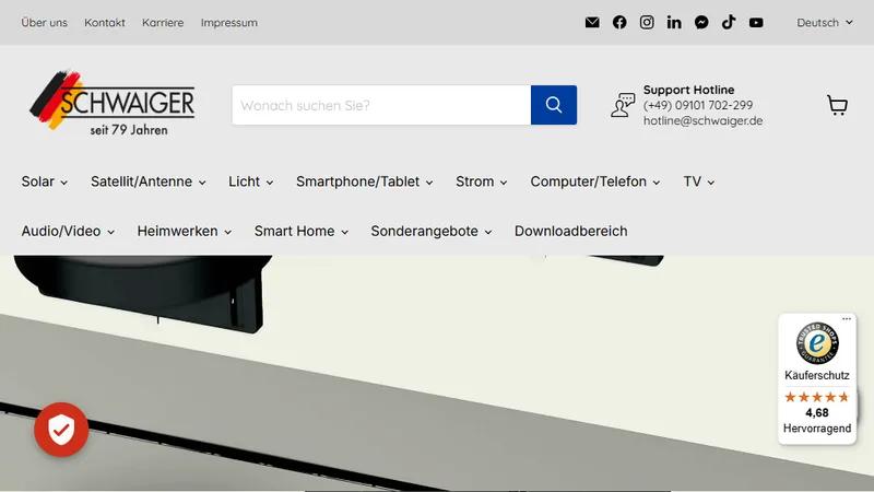 Store-Migration fuer Schwaiger | 10.000+ Produkte & B2B