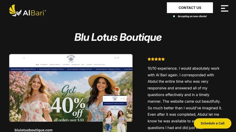 Blu Lotus Boutique: Fashion Store Design & Brand Identity