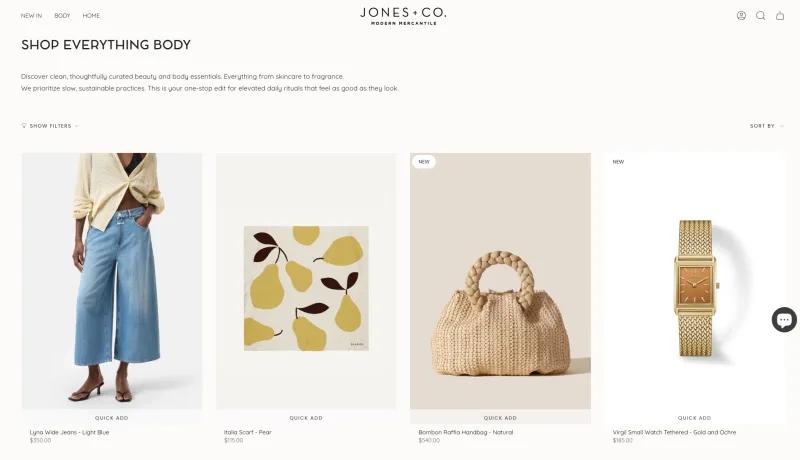 Shopify Site Update - Jones + Co