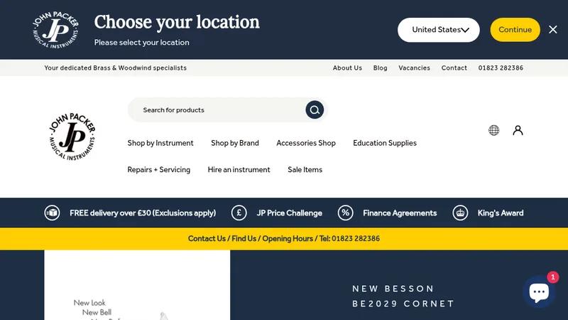 John Packer Musical Instruments - Shopify Plus International Business