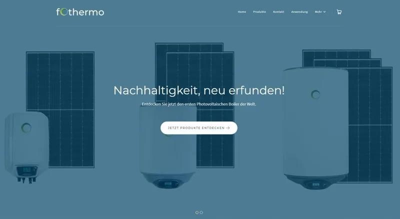 Neuer Shopify Onlineshop für die photovoltaischen Boiler von Fothermo