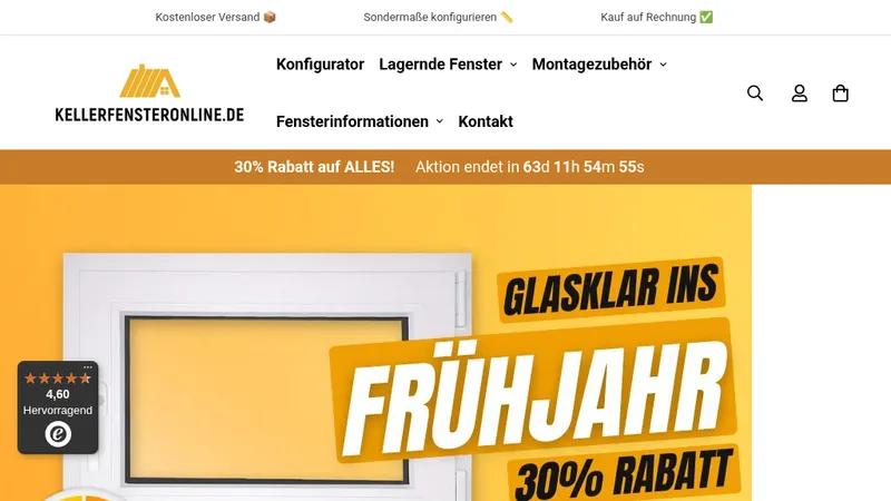 Kellerfensteronline – Shopify-Shop für maßgefertigte Kellerfenster