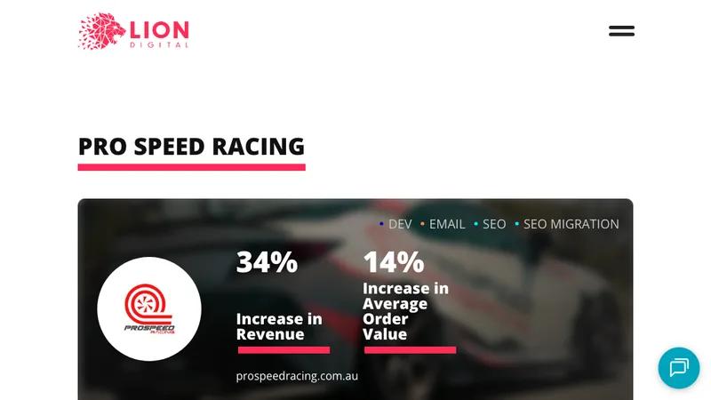 Prospeed Racing - 35% increase MoM Revenue - Instant ROI After Go Live