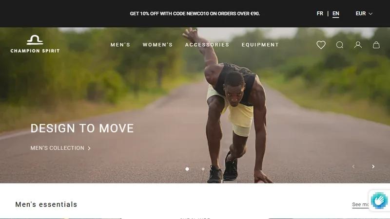 Création de boutique Shopify – Champion Spirit (mode & sport de luxe)