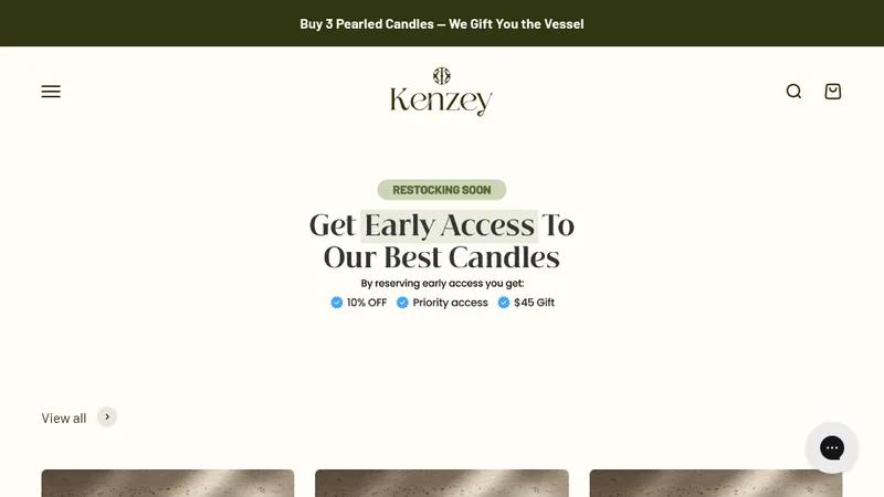 Kenzey — D2C Pearled Candle Brand