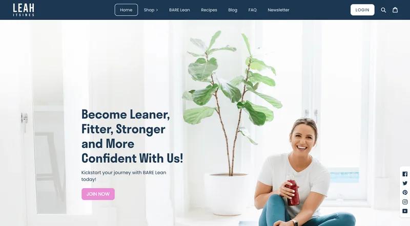 Leah Itsines - Website Design and Development