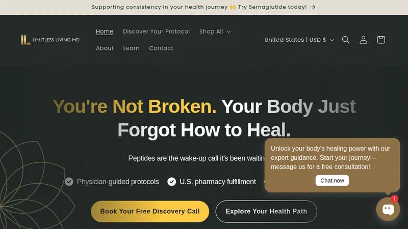 Limitless Living MD – Health & Wellness Shopify Optimization