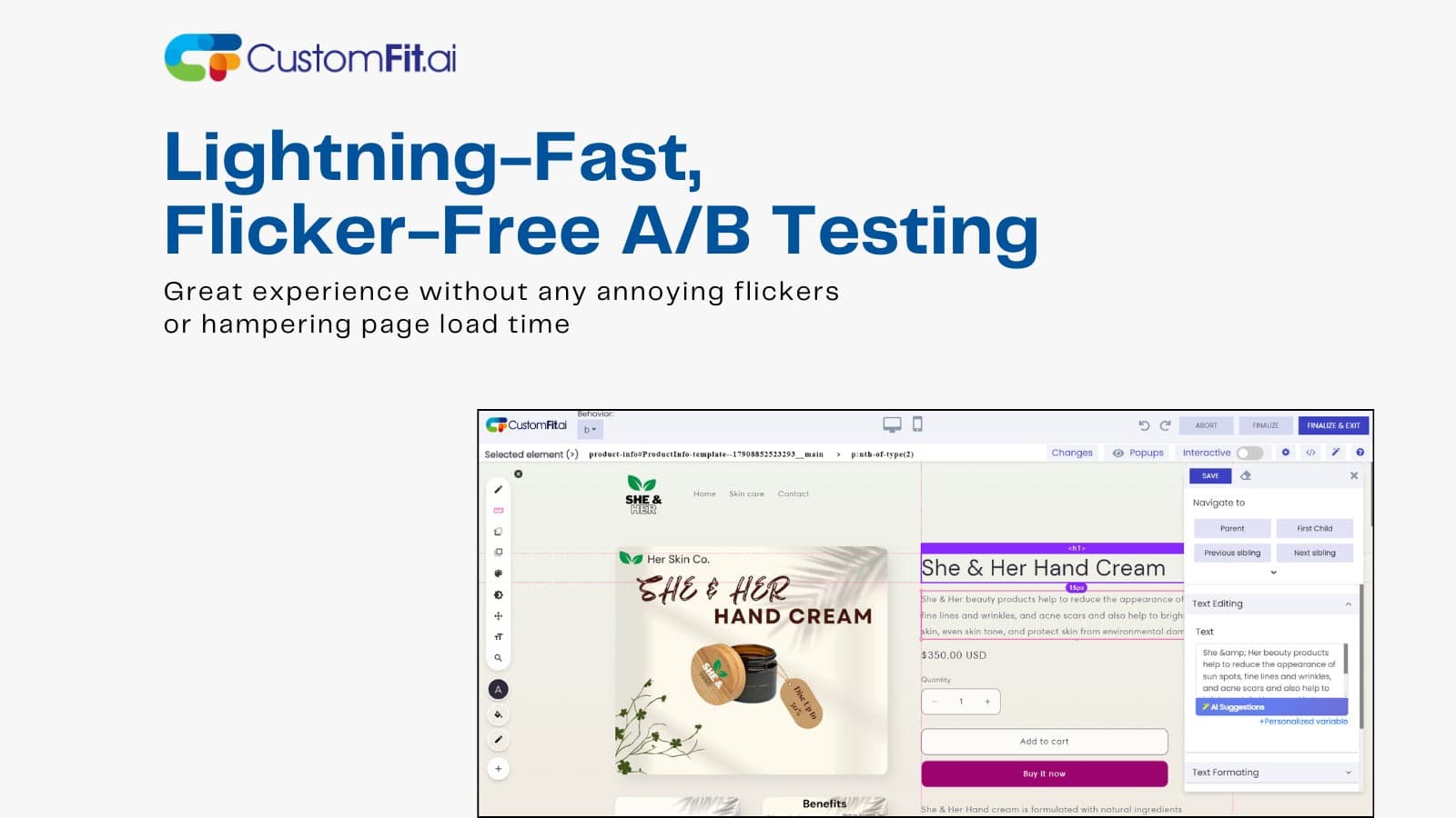 CustomFit AI A/B Testing & CRO screenshot 2