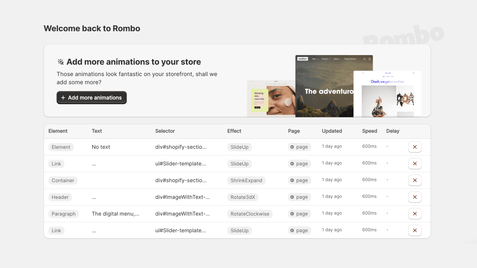 Rombo ‑ Animate Your Store screenshot 1