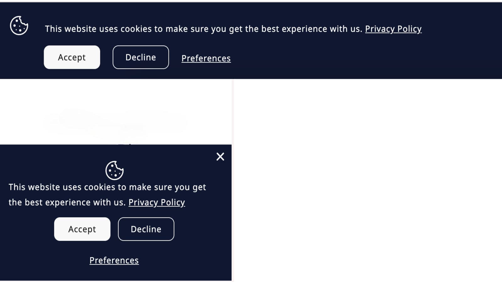 Ninja Cookie Bar GDPR screenshot 1