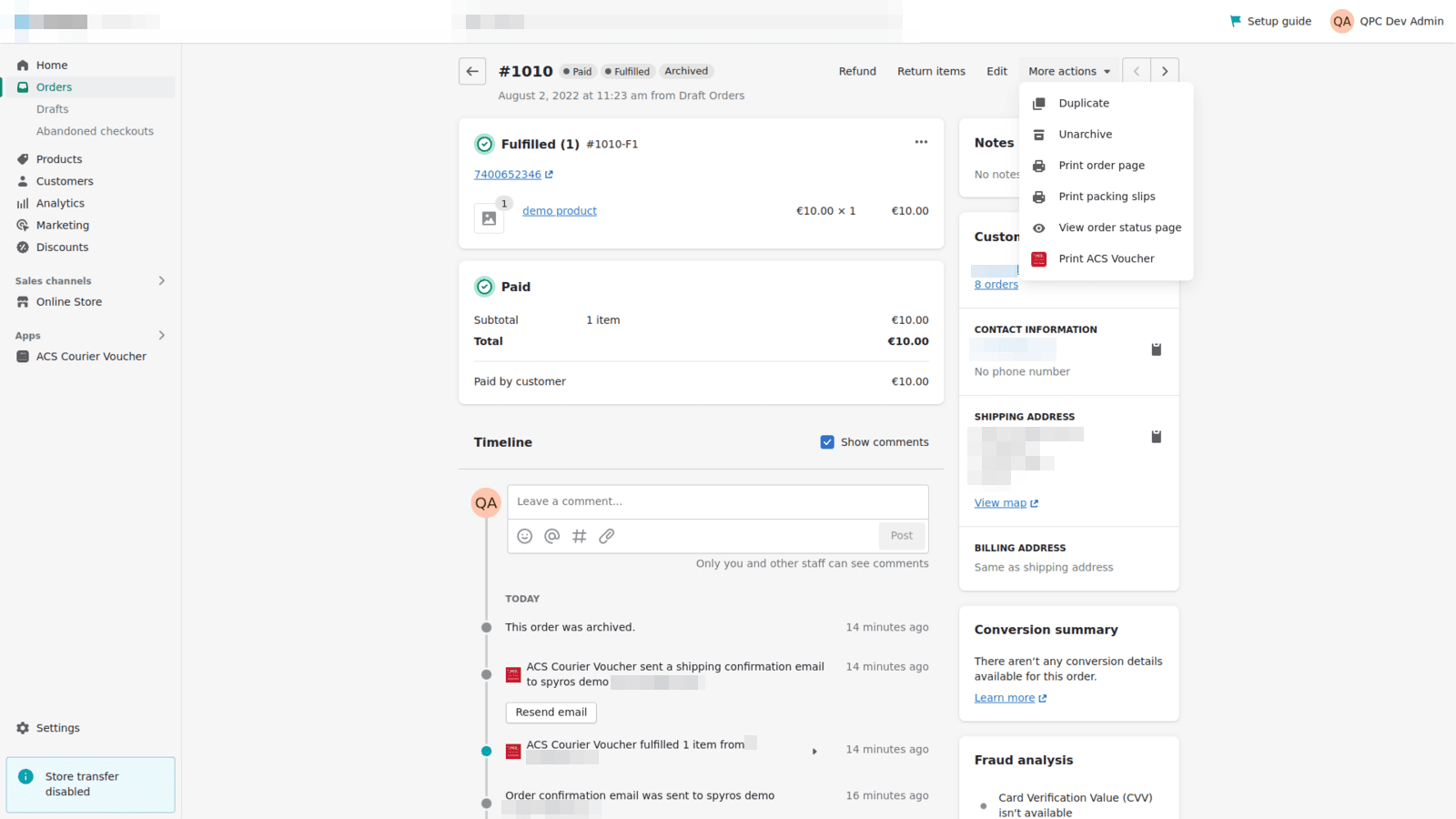 ACS Courier Voucher screenshot 1