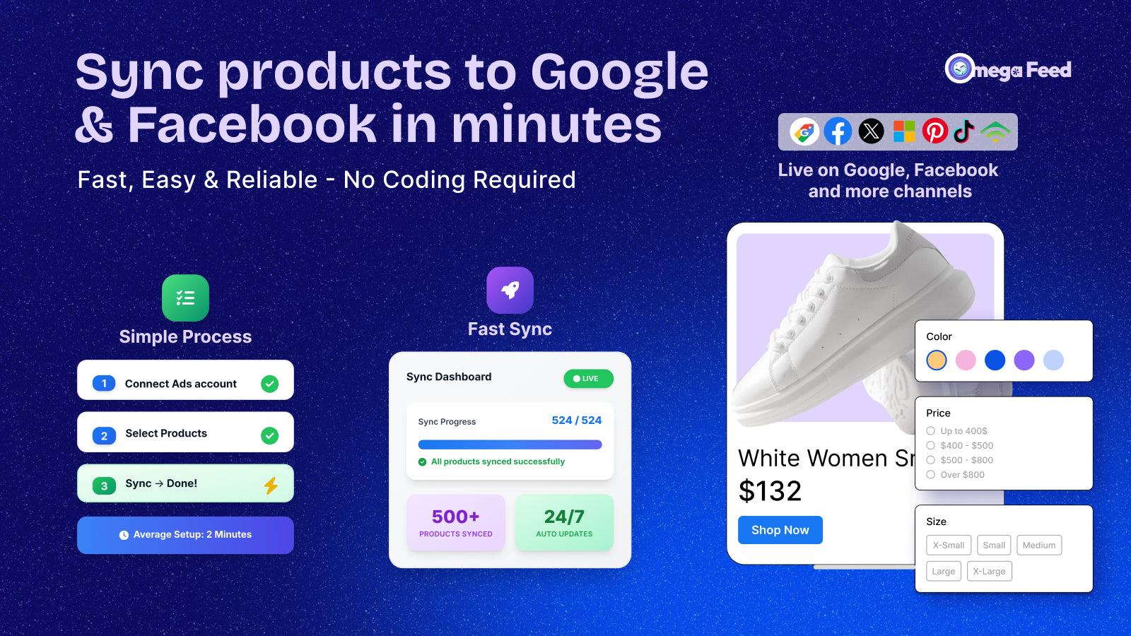 Omega Google & Facebook Feed screenshot 1