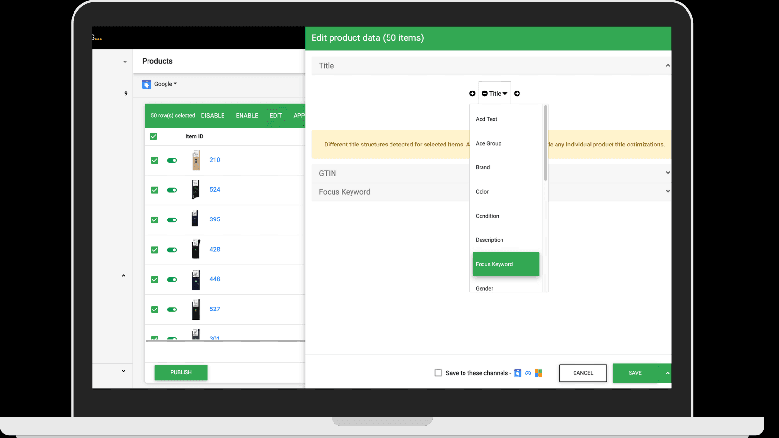 Google Shopping feed: FeedOps screenshot 2