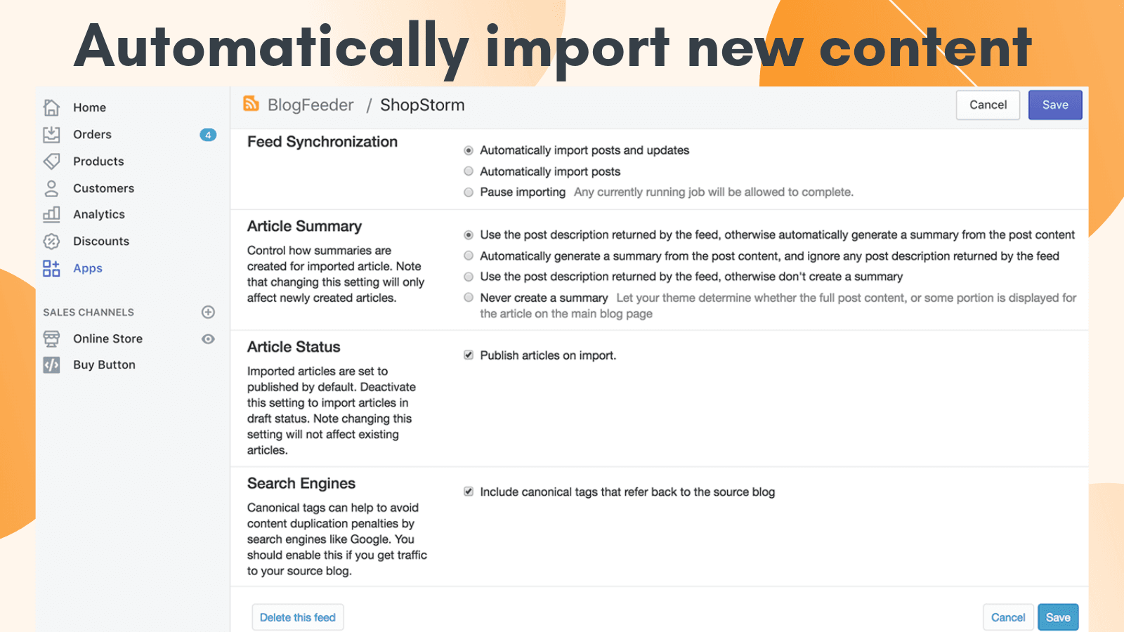 BlogFeeder ‑ Blog Importer screenshot 2