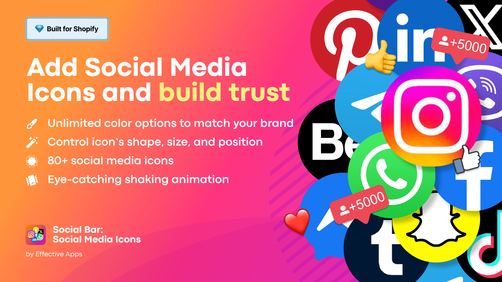 Social Bar: Social Media Icons screenshot 1