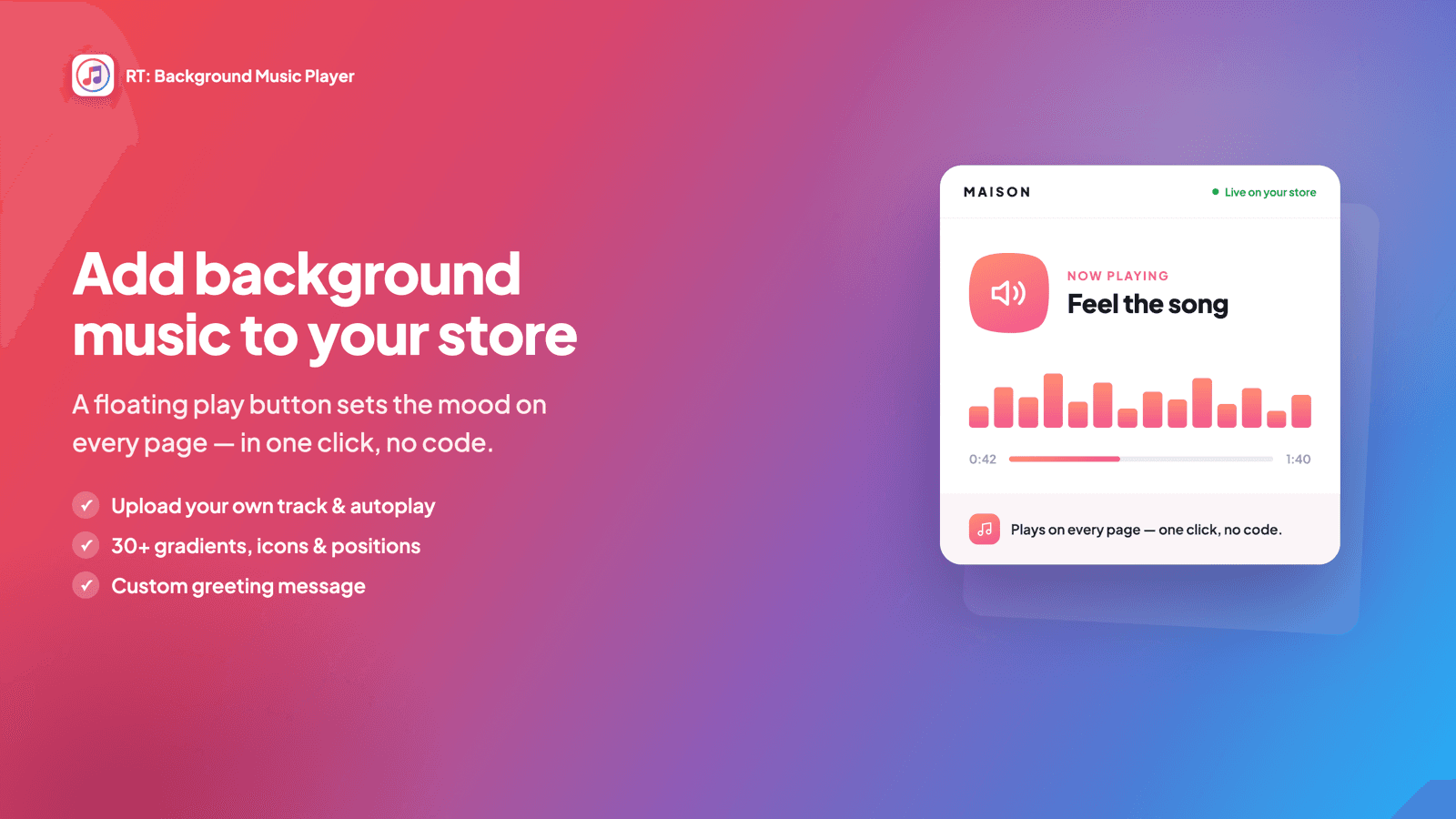 RT: Background Music Player screenshot 1