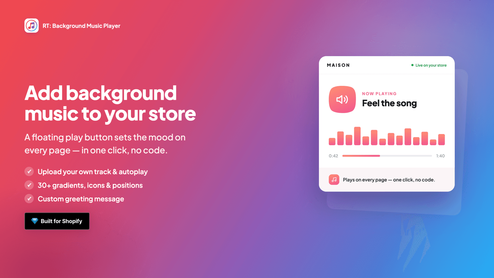 RT: Background Music Player screenshot 1