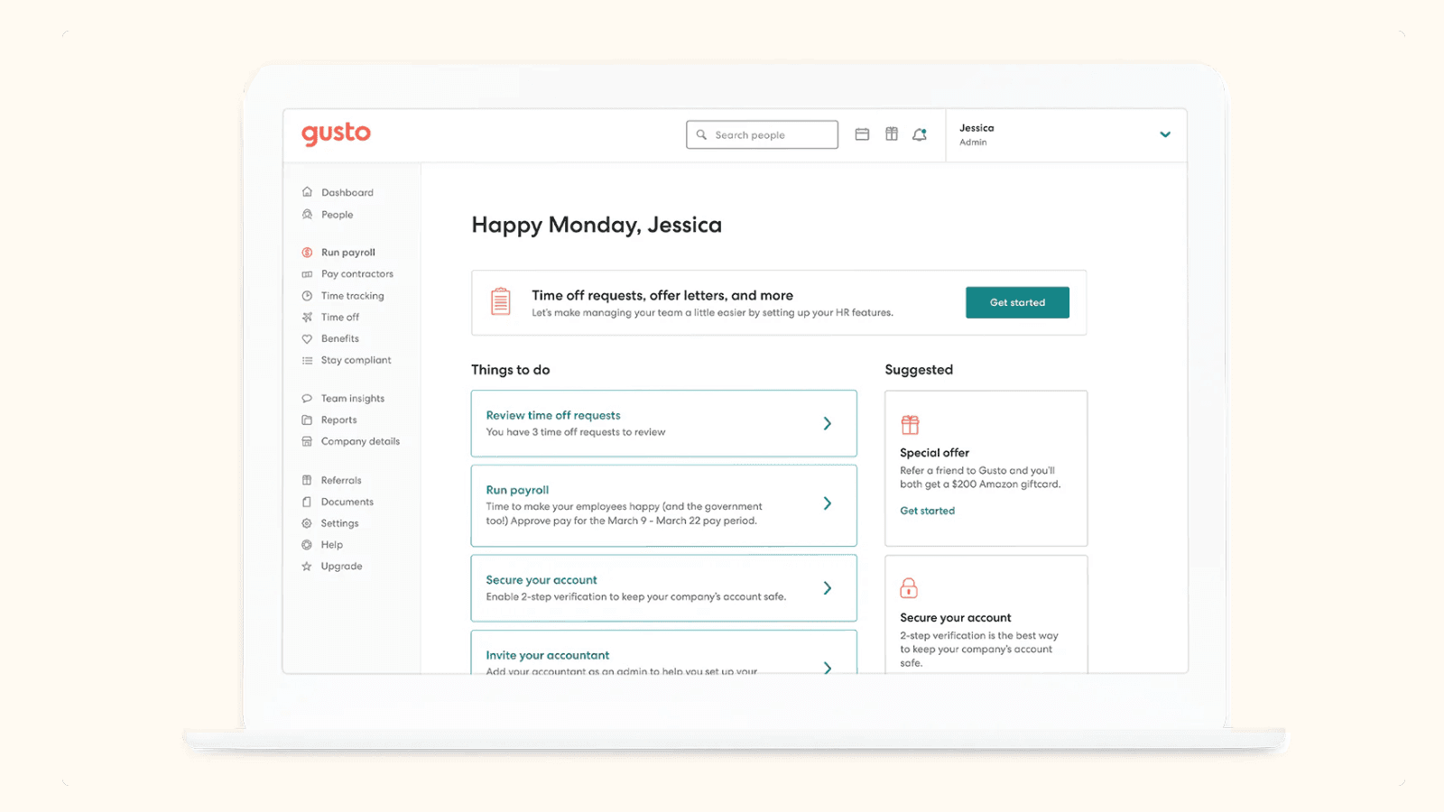 Gusto ‑ Payroll & HR screenshot 1