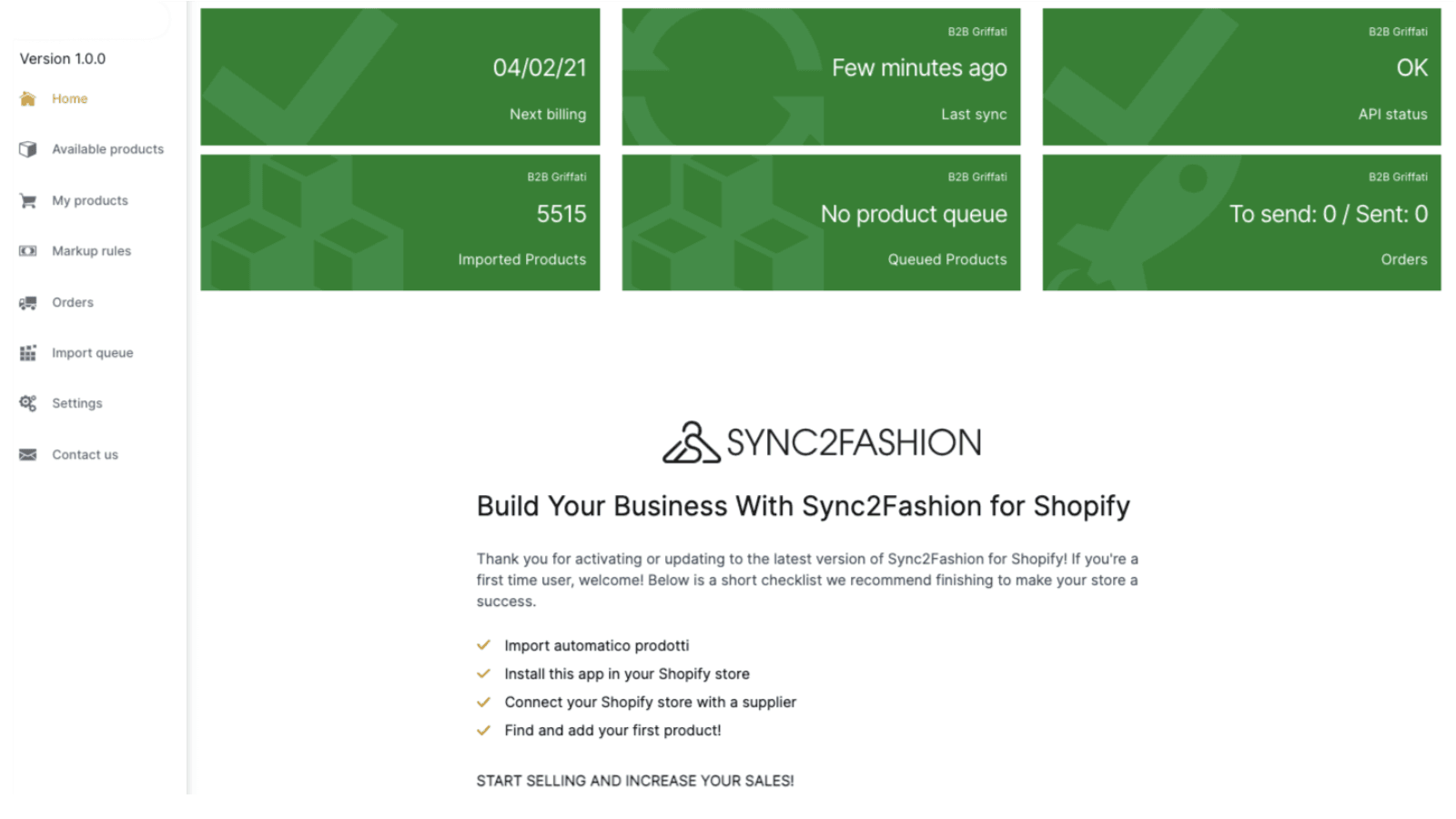 Sync2Fashion ‑ Dropshipping screenshot 1