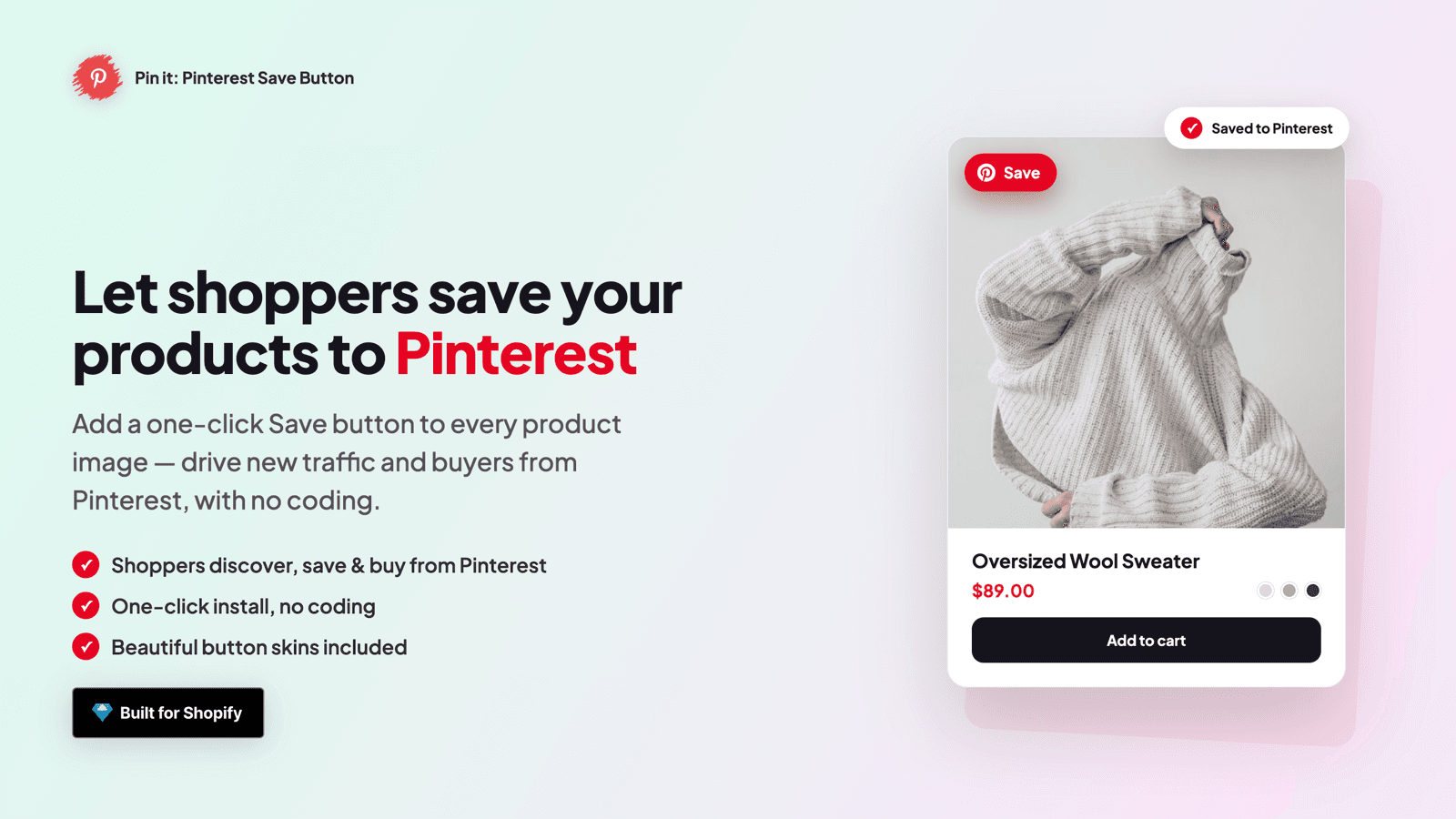 Pin it: Pinterest Save Button screenshot 1