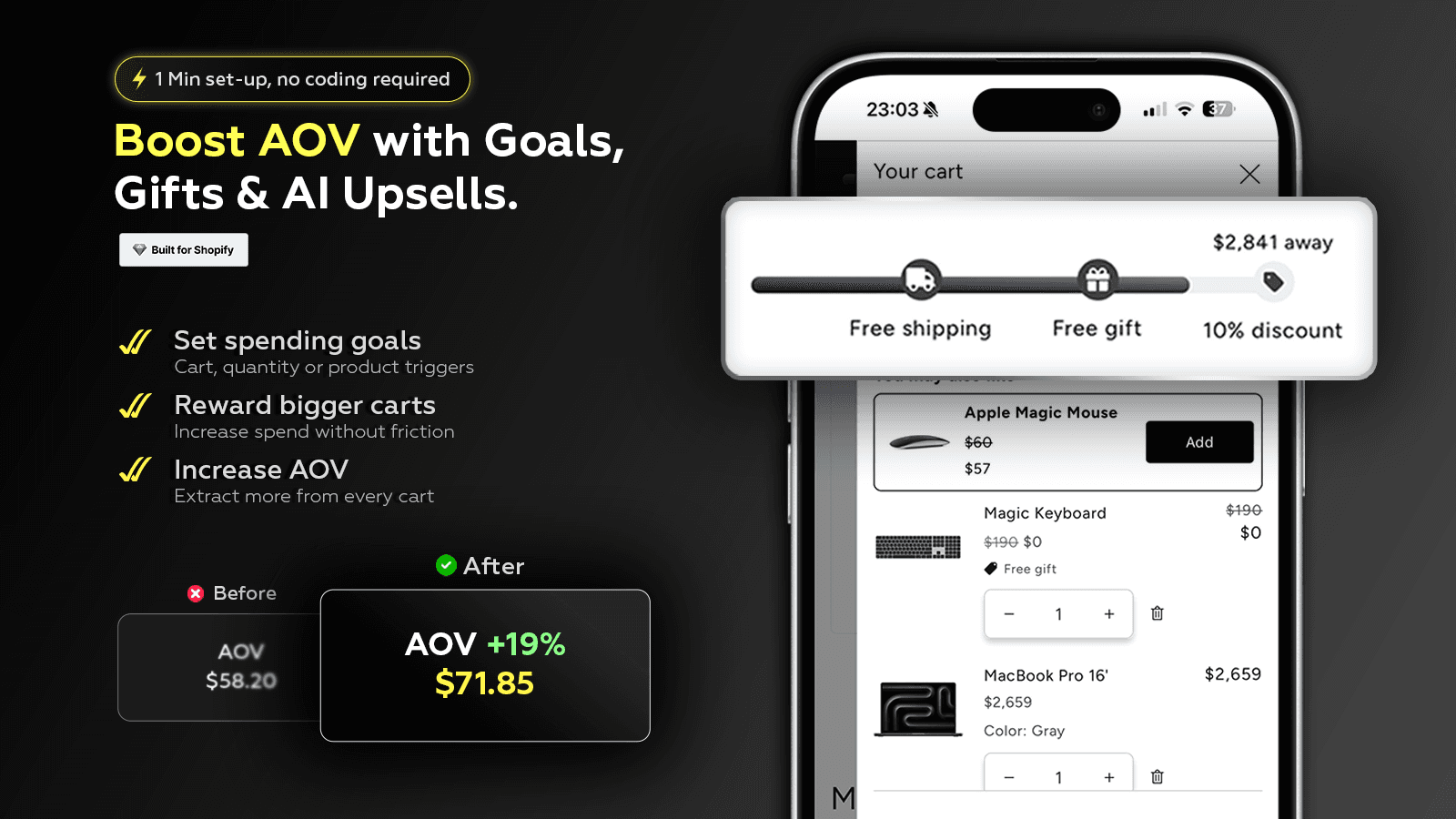 Goalify: Free shipping goals screenshot 1