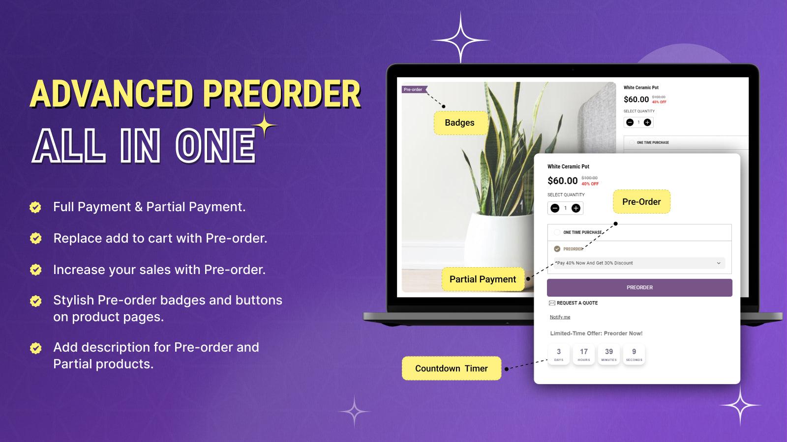 Advanced PreOrder‑ Partial pay screenshot 1