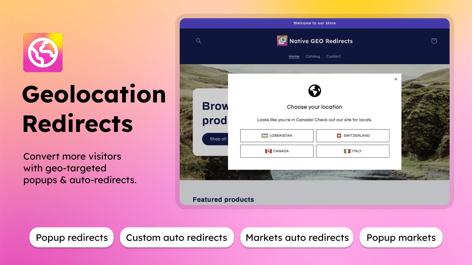 Geolocation Redirects | xapps screenshot 1